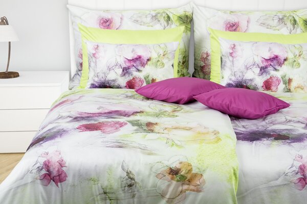 Glamonde luxusné obliečky Allegra s farebným abstraktným a moderným kvetinovým vzorom. 140×200 cm