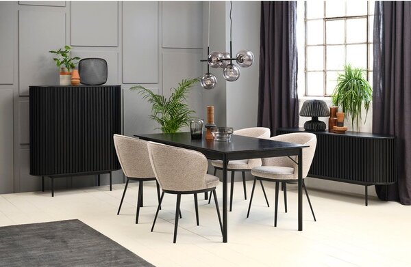 Čierny jedálenský stôl 95x180 cm Savona – Unique Furniture