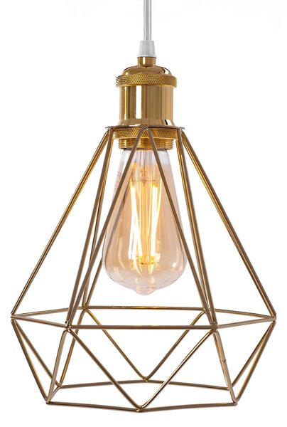 Toolight - Závesná lampa kovová 392197, zlatá, OSW-09680