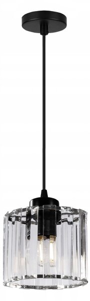 Toolight Toolight, Krištáľová závesná lampa E27 60W APP511-1CP, čierna, OSW-08551
