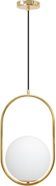 Toolight - Sklenená závesná lampa E27 60W APP473-1CP, biela-zlatá, OSW-00605