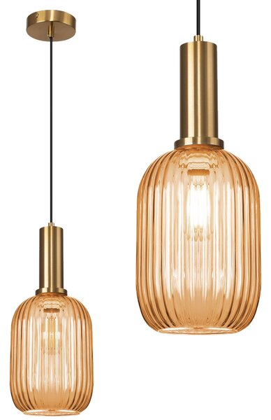 Toolight - sklenené stropné svietidlo Amber APP458-1CP, oranžová, OSW-00588