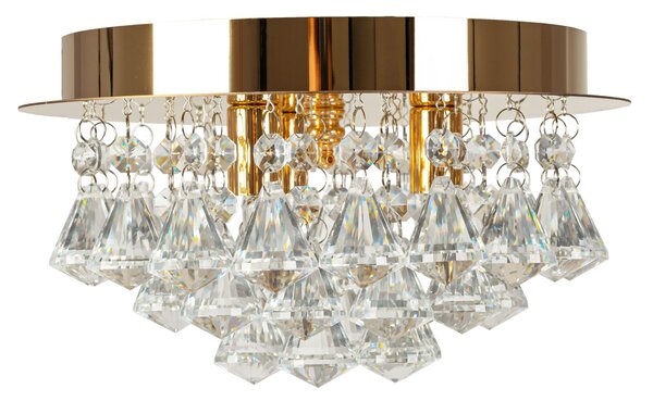 Toolight - Krištáľové závesné svietidlo G9 3x40W APP1038-C, zlatá, OSW-06821