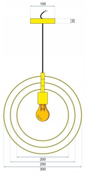 Toolight - závesná lampa E27 APP286-1CP, zlatá, OSW-08404