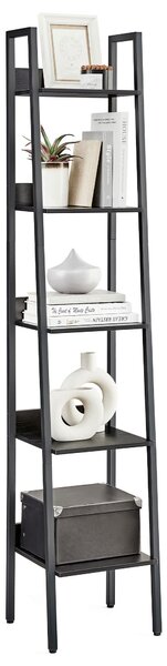 REGÁL, čierna, uhlíková oceľ, 33,8/170/30 cm Boxxx - Online Only drobný nábytok, Online Only