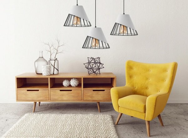 Toolight - závesná stropná zrkadlová lampa E27 60W APP228-1CP, čierna-biela, OSW-00888