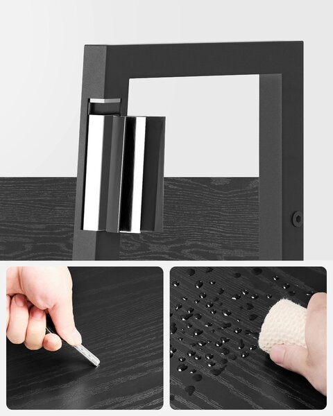 REGÁL, čierna, uhlíková oceľ, 33,8/170/30 cm Boxxx - Online Only drobný nábytok, Online Only