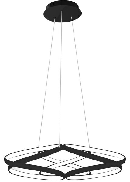 Toolight - LED závesné svietidlo APP793-CP + diaľkové ovládanie, čierna, OSW-04020