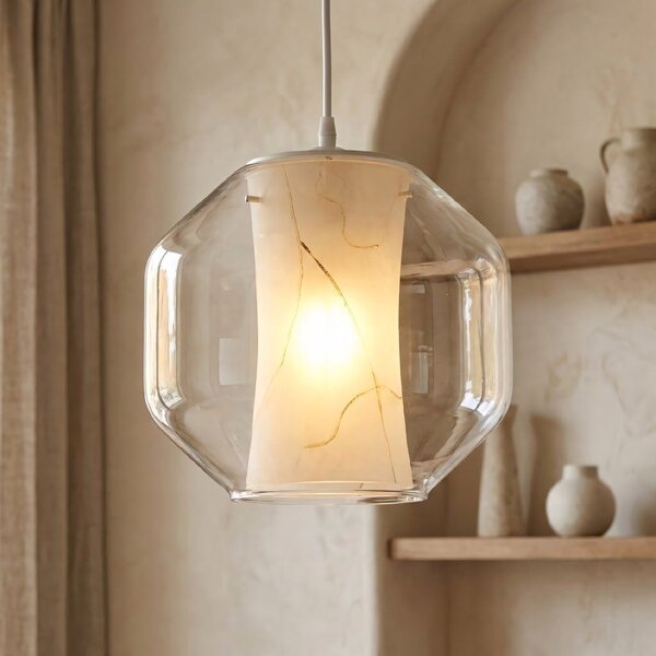 Toolight - závesné svietidlo MARBLE E27 60W APP908-1CP, imitácia mramoru, OSW-06674