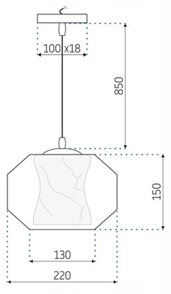 Toolight - závesné svietidlo MARBLE E27 60W APP908-1CP, imitácia mramoru, OSW-06674