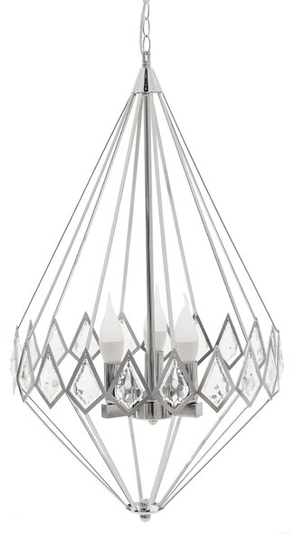 Toolight - Krištáľová závesná lampa 3xE14 40W APP210-3CPR, strieborná, OSW-07500
