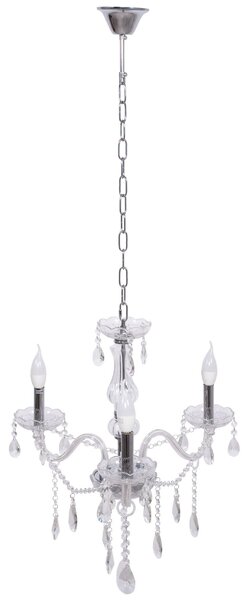 Toolight - Krištáľový závesný luster 3xE14 60W 300752, strieborná, OSW-04601