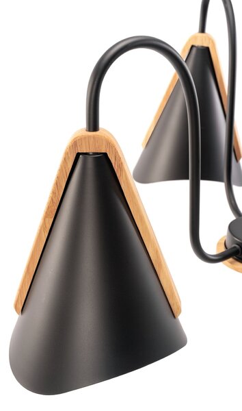 Toolight - Škandidávska závesná lampa 3-ramenná 3xE27 60W APP442-CP, čierna, OSW-08980