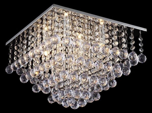Toolight - Krištáľová stropná lampa 8xE14 60W 392203, chrómová, OSW-04015