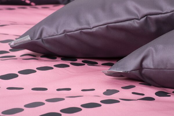Glamonde luxusné obliečky Fiorenza s farebnými bodkami na elegantnom ružovo - šedom podklade. 140×200 cm
