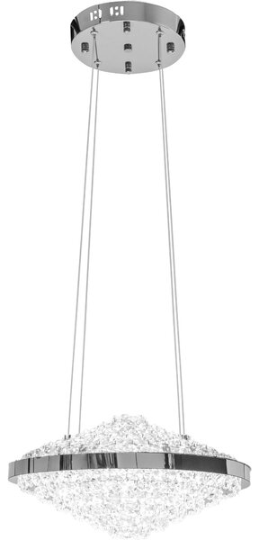 Toolight - Krištáľová závesná lampa APP774-1CP + diaľkové ovládanie, chrómová, OSW-05025