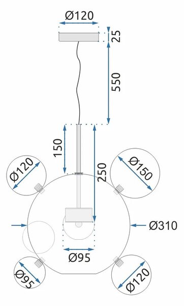 Toolight - LED stropná lampa 5W APP650-CP, zlatá, OSW-08198