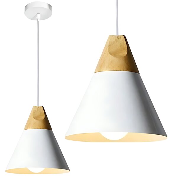 Toolight - Závesná lampa Scandi A 1xE27, biela-hnedá, OSW-00148