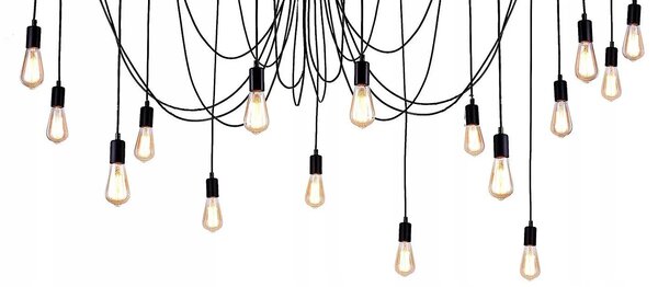 Toolight - Stropná lampa Spider 10xE27, čierna, OSW-00019