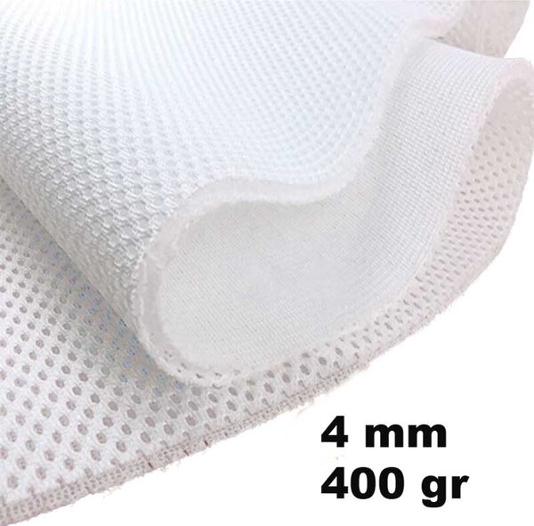 3D Sieťovina pletená, farba Biela, 4mm, 400 gr/m2