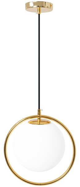 Toolight Toolight, Stropná lampa visiaca sklenená guľa 1xE27 APP430-1CP, zlatá-biela, OSW-01560