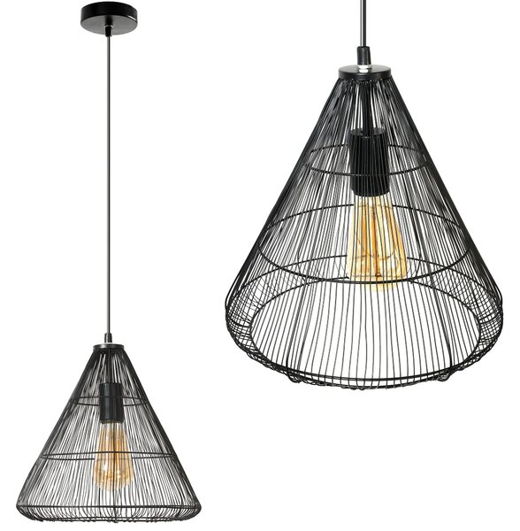 Toolight - Stropné svietidlo čierny diamant 1xE27 LH2065, čierna, OSW-00465