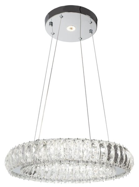 Toolight Toolight, Krištáľové LED závesné svietidlo APP1040-CP + diaľkové ovládanie, chrómová, OSW-09473