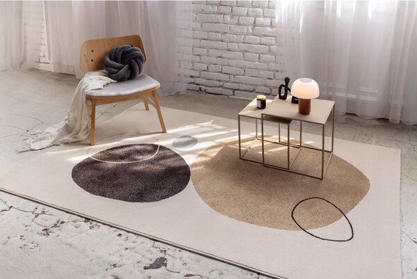 Béžový/krémovobiely koberec 160x230 cm Peblinne – Universal