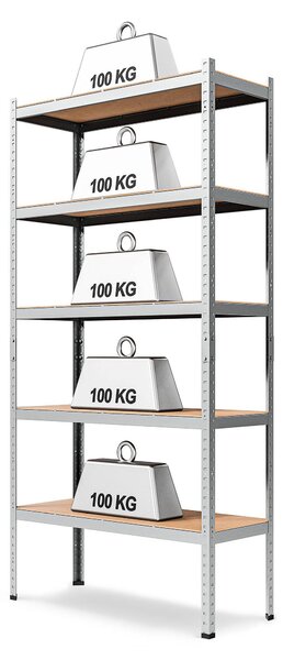 Marbo Kovový Regál Série PRIMO 180x90x40 5 políc Nosnosť 500 KG- Pozinkovaný