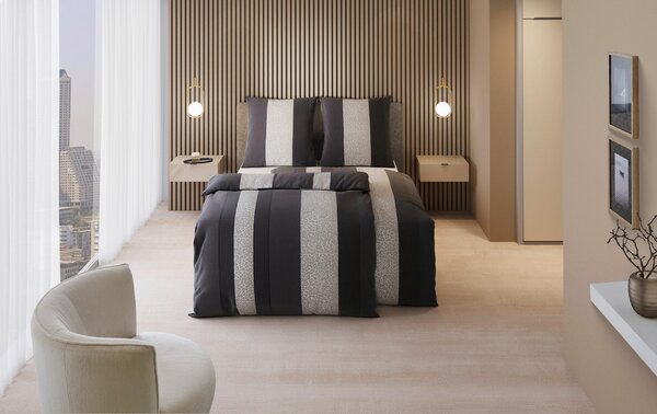 POSTEĽNÁ BIELIZEŇ, satén, antracitová, 135/200 cm Dieter Knoll - Online Only bytové doplnky, Online Only