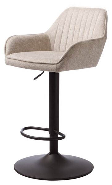 Béžová čalúnená barová stolička s nastaviteľnou výškou/s podrúčkami (výška sedadla 65 cm) Nolan – Unique Furniture