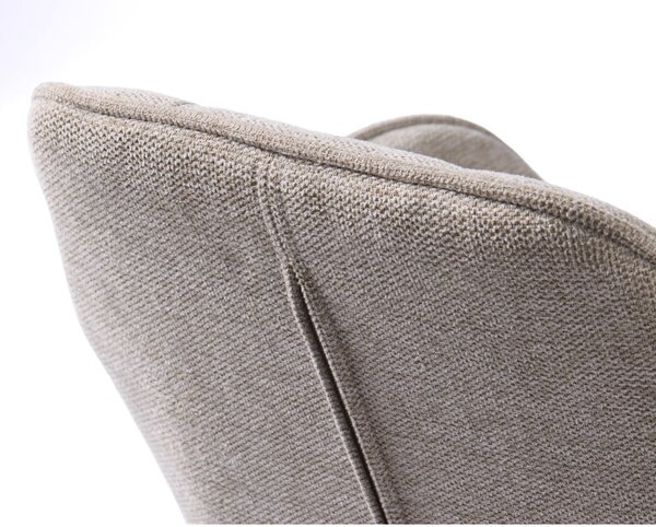 Béžová čalúnená barová stolička s nastaviteľnou výškou/s podrúčkami (výška sedadla 65 cm) Nolan – Unique Furniture