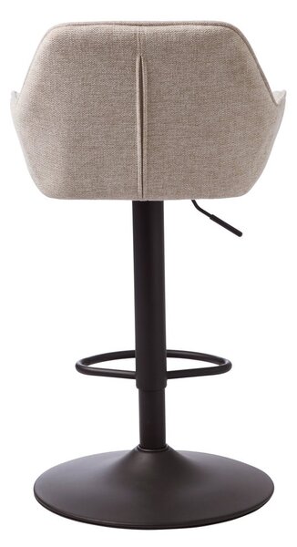 Béžová čalúnená barová stolička s nastaviteľnou výškou/s podrúčkami (výška sedadla 65 cm) Nolan – Unique Furniture