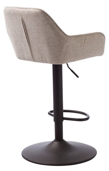 Béžová čalúnená barová stolička s nastaviteľnou výškou/s podrúčkami (výška sedadla 65 cm) Nolan – Unique Furniture