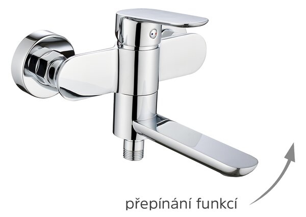 Mereo Mereo, Vaňová nástenná batéria so sklopným ramienkom, Viana, bez príslušenstva, 150 mm, chróm, MER-CBE90203
