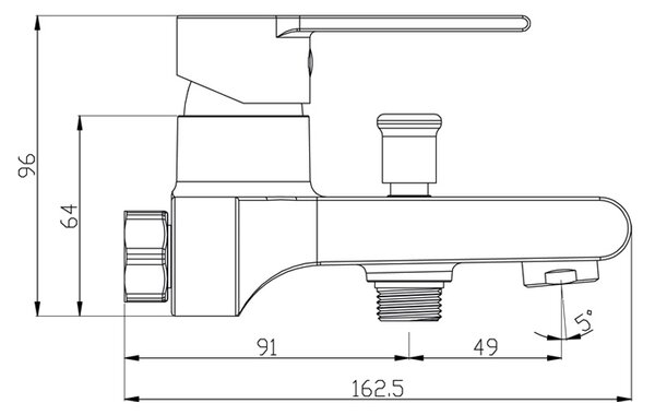 Mereo Mereo, Vaňová nástenná batéria, Dita, 150 mm, bez príslušenstva, chróm, MER-CBE90103D