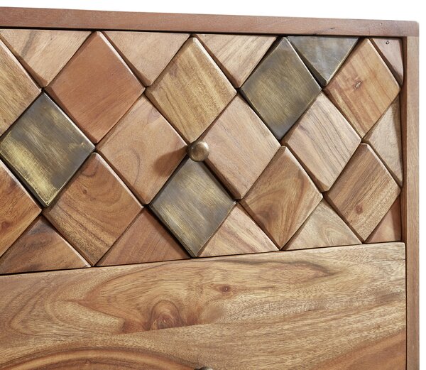 KOMODA, akácia, farba akácie, bronzová, 105/88/40 cm Ambia Home - Komody