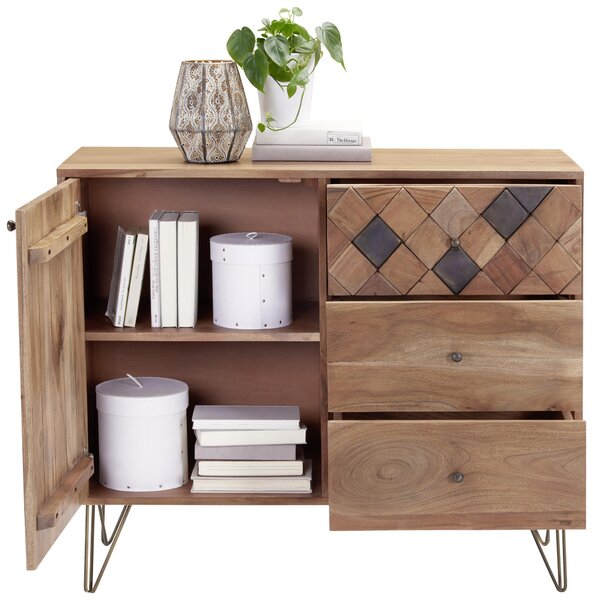 KOMODA, akácia, farba akácie, bronzová, 105/88/40 cm Ambia Home - Komody