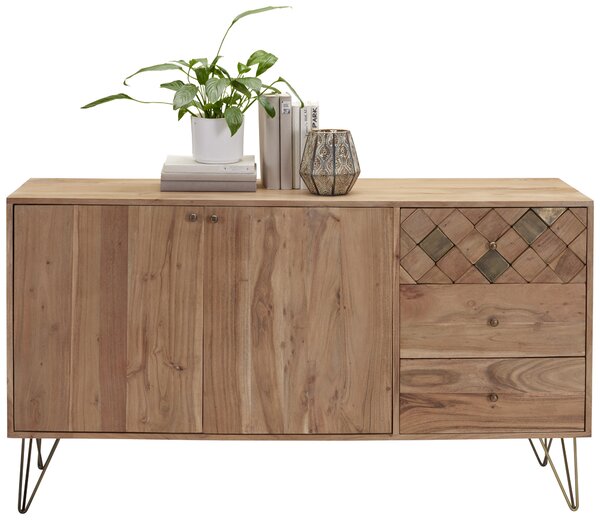 KOMODA, akácia, farba akácie, bronzová, 145/80/45 cm Ambia Home - Komody