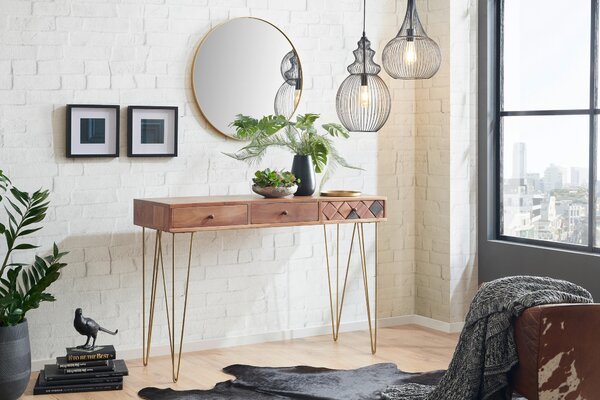 KONZOLOVÝ STOLÍK, akácia, farba akácie, 115/42/78 cm Ambia Home - Stolíky do obývačky