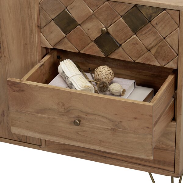 KOMODA, akácia, farba akácie, bronzová, 145/80/45 cm Ambia Home - Komody