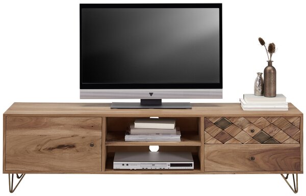 NÍZKA KOMODA, akácia, prírodná farba, 160/45/35 cm Ambia Home - TV nábytok