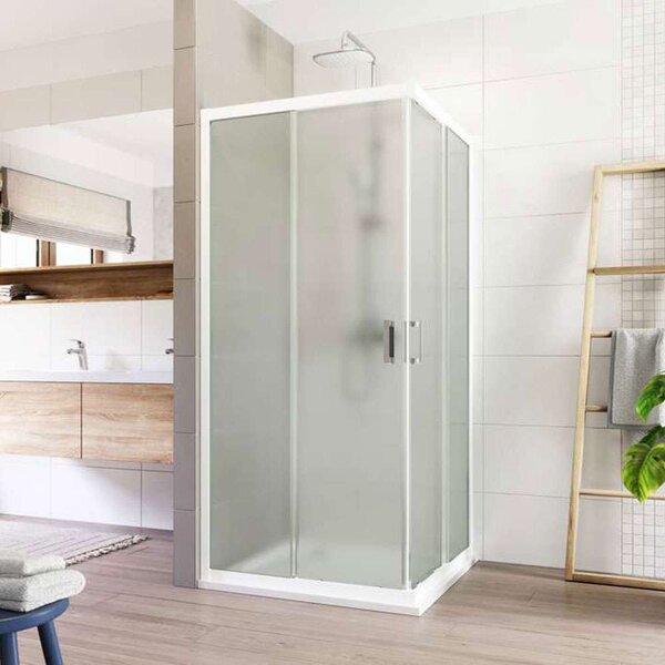 Mereo Mereo, Sprchovací kút, LIMA, štvorec, 90 cm, biely ALU, sklo Point, MER-CK608A02K