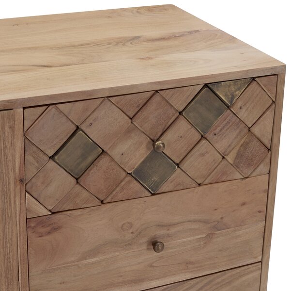 KOMODA, akácia, farba akácie, bronzová, 145/80/45 cm Ambia Home - Komody