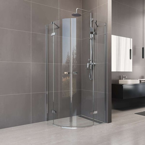 Mereo Mereo, Sprchový kút, Novea, R 550, 90x90x200 cm, pantový, chróm ALU, sklo číre 6 mm, EC, MER-CK70101Z