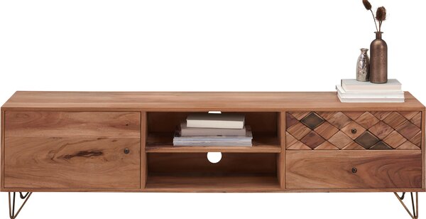 NÍZKA KOMODA, akácia, prírodná farba, 160/45/35 cm Ambia Home - TV nábytok