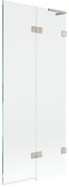 Mexen Lunar L, 2-krídlová vaňová zástena pravá 80 x 150 cm, číre sklo, brúsená oceľ, 897L-080-100-97-00-P