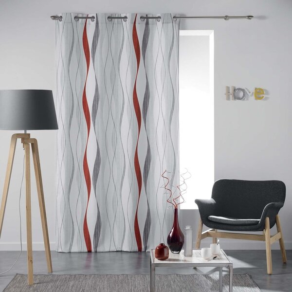 Červeno-biely záves 140x260 cm Ondulys – douceur d'intérieur