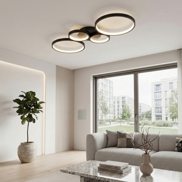 Brilagi - Stmievané LED stropné svietidlo RINGO LED/34W/230V čierne + diaľkový ovládač