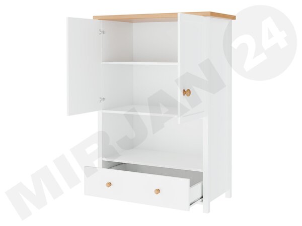 Mirjan24 Komoda 2D1S Kos KS-11, Farby: biela / dub nash 5902928586206